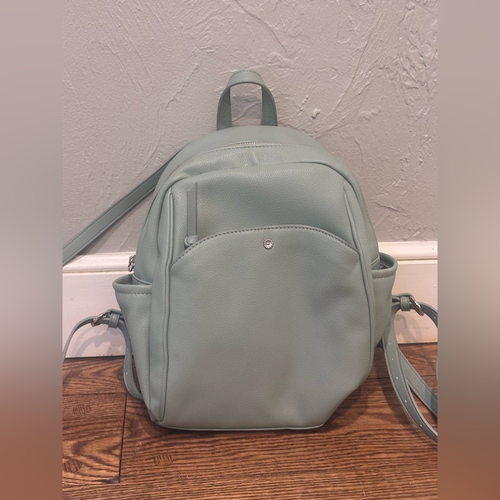 LC Lauren Conrad Soft Green Mini Faux Leather Backpack